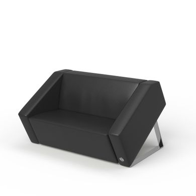 Двомісний диван PLANE Шкіра 2 Чорний