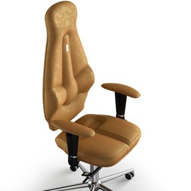 Эргономическое офисное кресло и стул с ортопедическим эффектом для руководителей, персонала, школьников и детей Кресло KULIK SYSTEM GALAXY Антара с подголовником без дизайнерского шва Медовый