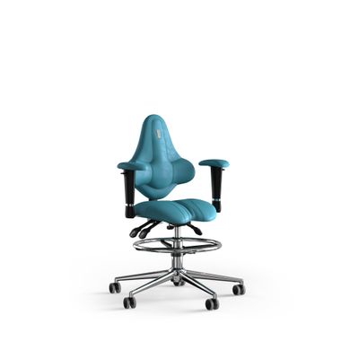 Эргономическое офисное кресло и стул с ортопедическим эффектом для руководителей, персонала, школьников и детей Кресло KULIK SYSTEM KIDS Антара с подголовником без дизайнерского шва Аквамарин