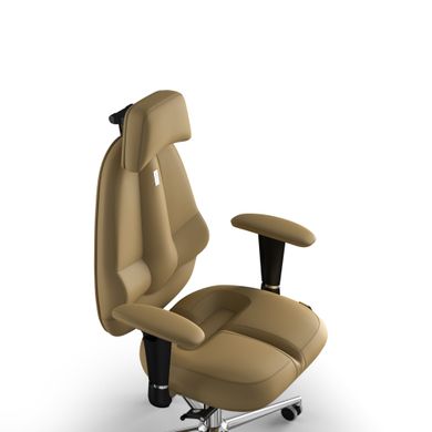 Эргономическое офисное кресло и стул с ортопедическим эффектом для руководителей, персонала, школьников и детей Кресло KULIK SYSTEM CLASSIC Экокожа с подголовником без дизайнерского шва Бежевый