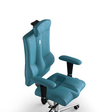 Эргономическое офисное кресло и стул с ортопедическим эффектом для руководителей, персонала, школьников и детей Кресло KULIK SYSTEM ELEGANCE Антара с подголовником без дизайнерского шва Аквамарин