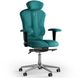 Ергономічне офісне крісло та стілець з ортопедичним ефектом для керівників, персоналу, школярів та дітей Крісло KULIK SYSTEM VICTORY Тканина з підголівником і дизайнерським швом Аквамарин