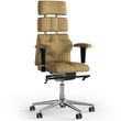 Ергономічне офісне крісло та стілець з ортопедичним ефектом для керівників, персоналу, школярів та дітей Крісло KULIK SYSTEM PYRAMID Екошкіра з підголівником і дизайнерським швом Бежевий