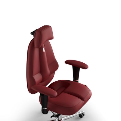 Эргономическое офисное кресло и стул с ортопедическим эффектом для руководителей, персонала, школьников и детей Кресло KULIK SYSTEM CLASSIC Экокожа с подголовником без дизайнерского шва Красный