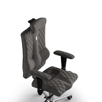 Эргономическое офисное кресло и стул с ортопедическим эффектом для руководителей, персонала, школьников и детей Кресло KULIK SYSTEM ELEGANCE Ткань с подголовником и дизайнерским швом Серебристый
