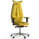 Ергономічне офісне крісло та стілець з ортопедичним ефектом для керівників, персоналу, школярів та дітей Крісло KULIK SYSTEM JET Екошкіра з підголівником і дизайнерським швом Жовтий