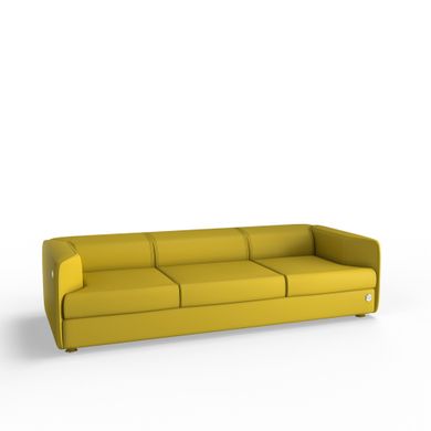 Тримісний диван POLIEDRO Екошкіра 3 Жовтий