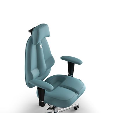 Ергономічне офісне крісло та стілець з ортопедичним ефектом для керівників, персоналу, школярів та дітей Крісло KULIK SYSTEM CLASSIC Екошкіра з підголівником без дизайнерського шва Синій