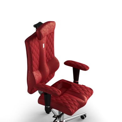 Эргономическое офисное кресло и стул с ортопедическим эффектом для руководителей, персонала, школьников и детей Кресло KULIK SYSTEM ELEGANCE Антара с подголовником и дизайнерским швом Красный