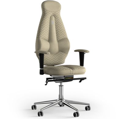 Ергономічне офісне крісло та стілець з ортопедичним ефектом для керівників, персоналу, школярів та дітей Крісло KULIK SYSTEM GALAXY Тканина з підголівником і дизайнерським швом Кремовий