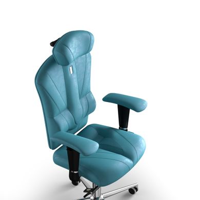Эргономическое офисное кресло и стул с ортопедическим эффектом для руководителей, персонала, школьников и детей Кресло KULIK SYSTEM VICTORY Антара с подголовником без дизайнерского шва Аквамарин