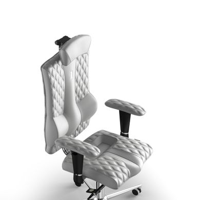 Эргономическое офисное кресло и стул с ортопедическим эффектом для руководителей, персонала, школьников и детей Кресло KULIK SYSTEM ELEGANCE Кожа с подголовником и дизайнерским швом Белый