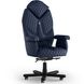 Ергономічне офісне крісло та стілець з ортопедичним ефектом для керівників, персоналу, школярів та дітей Крісло KULIK SYSTEM DIAMOND Екошкіра з підголівником і дизайнерським швом Темно-синій