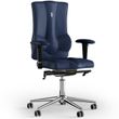 Эргономическое офисное кресло и стул с ортопедическим эффектом для руководителей, персонала, школьников и детей Кресло KULIK SYSTEM ELEGANCE Экокожа без подголовника и дизайнерского шва Темно-синий