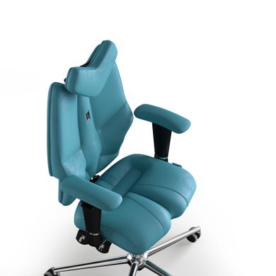Ергономічне офісне крісло та стілець з ортопедичним ефектом для керівників, персоналу, школярів та дітей Крісло KULIK SYSTEM FLY Антара з підголівником без дизайнерського шва Аквамарин