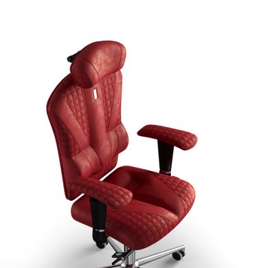 Ергономічне офісне крісло та стілець з ортопедичним ефектом для керівників, персоналу, школярів та дітей Крісло KULIK SYSTEM VICTORY Антара з підголівником і дизайнерським швом Червоний