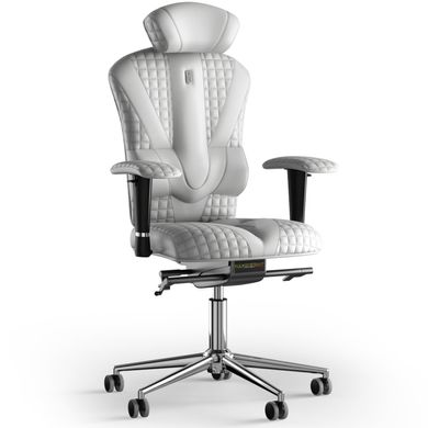 Эргономическое офисное кресло и стул с ортопедическим эффектом для руководителей, персонала, школьников и детей Кресло KULIK SYSTEM VICTORY Кожа с подголовником и дизайнерским швом Белый