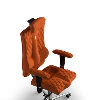 Ергономічне офісне крісло та стілець з ортопедичним ефектом для керівників, персоналу, школярів та дітей Крісло KULIK SYSTEM ELEGANCE Тканина з підголівником і дизайнерським швом Помаранчевий