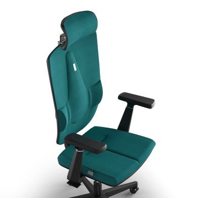 Эргономическое офисное кресло и стул с ортопедическим эффектом для руководителей, персонала, школьников и детей Кресло KULIK SYSTEM SPACE Ткань с подголовником без дизайнерского шва Аквамарин