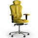 Ергономічне офісне крісло та стілець з ортопедичним ефектом для керівників, персоналу, школярів та дітей Крісло KULIK SYSTEM VICTORY Екошкіра з підголівником і дизайнерським швом Жовтий