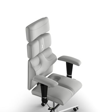 Эргономическое офисное кресло и стул с ортопедическим эффектом для руководителей, персонала, школьников и детей Кресло KULIK SYSTEM PYRAMID Экокожа с подголовником без дизайнерского шва Белый