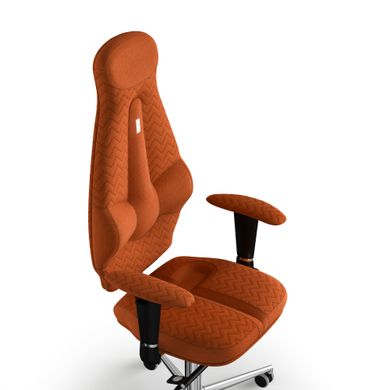 Эргономическое офисное кресло и стул с ортопедическим эффектом для руководителей, персонала, школьников и детей Кресло KULIK SYSTEM GALAXY Ткань с подголовником и дизайнерским швом Оранжевый