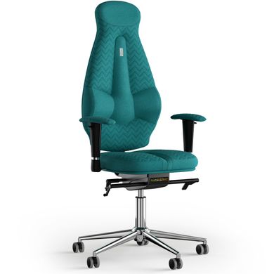 Эргономическое офисное кресло и стул с ортопедическим эффектом для руководителей, персонала, школьников и детей Кресло KULIK SYSTEM GALAXY Ткань с подголовником и дизайнерским швом Аквамарин