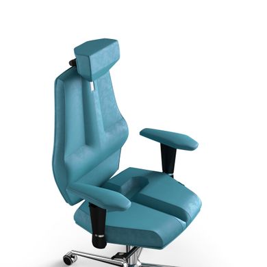 Ергономічне офісне крісло та стілець з ортопедичним ефектом для керівників, персоналу, школярів та дітей Крісло KULIK SYSTEM NANO Антара з підголівником без дизайнерського шва Аквамарин