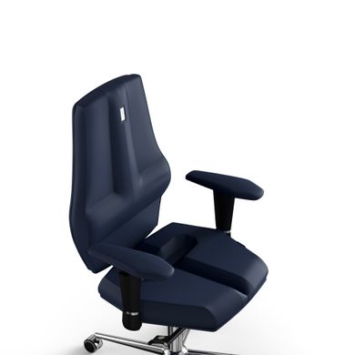 Ергономічне офісне крісло та стілець з ортопедичним ефектом для керівників, персоналу, школярів та дітей Крісло KULIK SYSTEM NANO Екошкіра без підголівника і дизайнерського шва Темно-синій