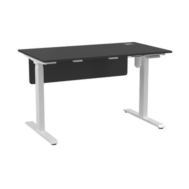 Стіл з регульованою висотою E-table UNIVERSAL 5019B - Чорний / Білі ніжки