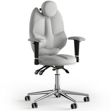 Эргономическое офисное кресло и стул с ортопедическим эффектом для руководителей, персонала, школьников и детей Кресло KULIK SYSTEM TRIO Экокожа с подголовником без дизайнерского шва Белый
