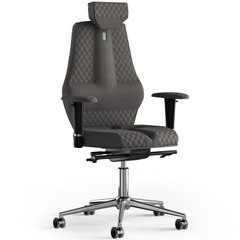 Ергономічне офісне крісло та стілець з ортопедичним ефектом для керівників, персоналу, школярів та дітей Крісло KULIK SYSTEM NANO Тканина з підголівником і дизайнерським швом Сріблястий
