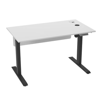 Стіл з регульованою висотою E-table UNIVERSAL 5021W - Білий / Чорні ніжки