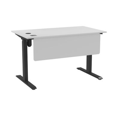 Стіл з регульованою висотою E-table UNIVERSAL 5021W - Білий / Чорні ніжки
