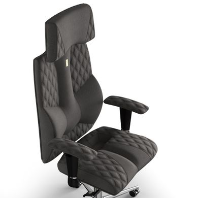 Ергономічне офісне крісло та стілець з ортопедичним ефектом для керівників, персоналу, школярів та дітей Крісло KULIK SYSTEM BUSINESS Тканина з підголівником і дизайнерським швом Сріблястий