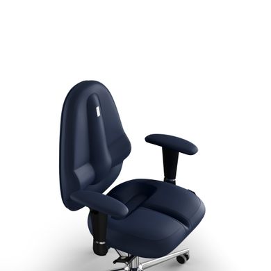 Эргономическое офисное кресло и стул с ортопедическим эффектом для руководителей, персонала, школьников и детей Кресло KULIK SYSTEM CLASSIC Экокожа без подголовника и дизайнерского шва Темно-синий