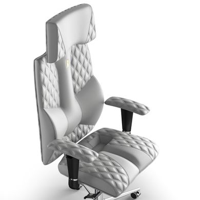Ергономічне офісне крісло та стілець з ортопедичним ефектом для керівників, персоналу, школярів та дітей Крісло KULIK SYSTEM BUSINESS Шкіра з підголівником і дизайнерським швом Білий