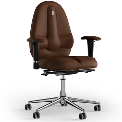 Эргономическое офисное кресло и стул с ортопедическим эффектом для руководителей, персонала, школьников и детей Кресло KULIK SYSTEM CLASSIC Экокожа без подголовника и дизайнерского шва Коричневый