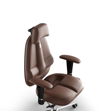 Ергономічне офісне крісло та стілець з ортопедичним ефектом для керівників, персоналу, школярів та дітей Крісло KULIK SYSTEM CLASSIC Шкіра з підголівником без дизайнерського шва Віскі