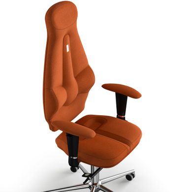 Эргономическое офисное кресло и стул с ортопедическим эффектом для руководителей, персонала, школьников и детей Кресло KULIK SYSTEM GALAXY Ткань с подголовником без дизайнерского шва Оранжевый