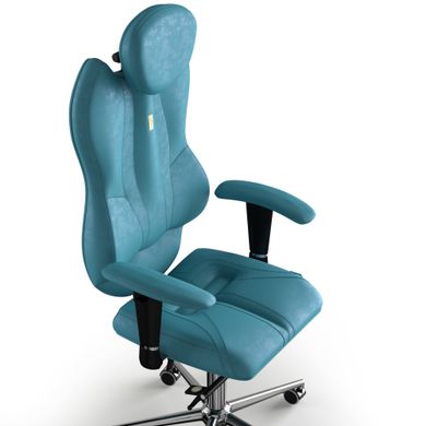 Эргономическое офисное кресло и стул с ортопедическим эффектом для руководителей, персонала, школьников и детей Кресло KULIK SYSTEM GRAND Антара с подголовником без дизайнерского шва Аквамарин