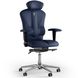 Эргономическое офисное кресло и стул с ортопедическим эффектом для руководителей, персонала, школьников и детей Кресло KULIK SYSTEM VICTORY Экокожа с подголовником без дизайнерского шва Темно-синий