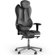 Эргономическое офисное кресло и стул с ортопедическим эффектом для руководителей, персонала, школьников и детей Кресло KULIK SYSTEM GRAND Кожа с подголовником без дизайнерского шва Черный