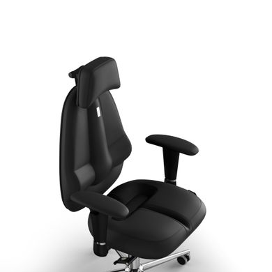 Эргономическое офисное кресло и стул с ортопедическим эффектом для руководителей, персонала, школьников и детей Кресло KULIK SYSTEM CLASSIC Экокожа с подголовником без дизайнерского шва Черный