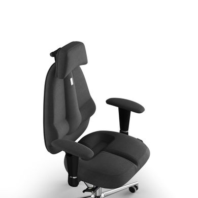 Ергономічне офісне крісло та стілець з ортопедичним ефектом для керівників, персоналу, школярів та дітей Крісло KULIK SYSTEM CLASSIC Тканина з підголівником без дизайнерського шва Сірий
