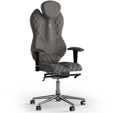 Эргономическое офисное кресло и стул с ортопедическим эффектом для руководителей, персонала, школьников и детей Кресло KULIK SYSTEM GRAND Ткань с подголовником и дизайнерским швом Серебристый