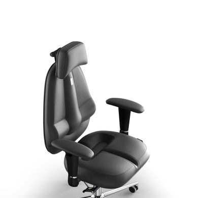 Эргономическое офисное кресло и стул с ортопедическим эффектом для руководителей, персонала, школьников и детей Кресло KULIK SYSTEM CLASSIC Кожа с подголовником без дизайнерского шва Черный