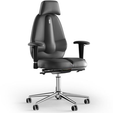 Эргономическое офисное кресло и стул с ортопедическим эффектом для руководителей, персонала, школьников и детей Кресло KULIK SYSTEM CLASSIC Кожа с подголовником без дизайнерского шва Черный