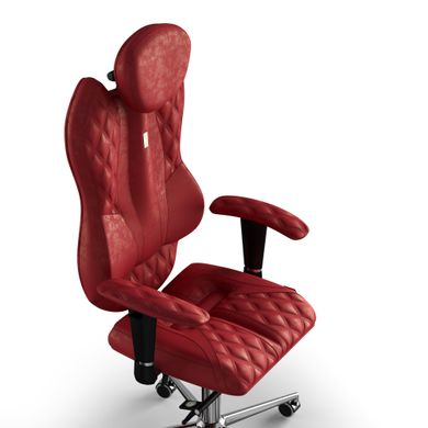 Ергономічне офісне крісло та стілець з ортопедичним ефектом для керівників, персоналу, школярів та дітей Крісло KULIK SYSTEM GRAND Антара з підголівником і дизайнерським швом Червоний