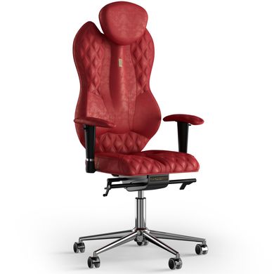 Эргономическое офисное кресло и стул с ортопедическим эффектом для руководителей, персонала, школьников и детей Кресло KULIK SYSTEM GRAND Антара с подголовником и дизайнерским швом Красный